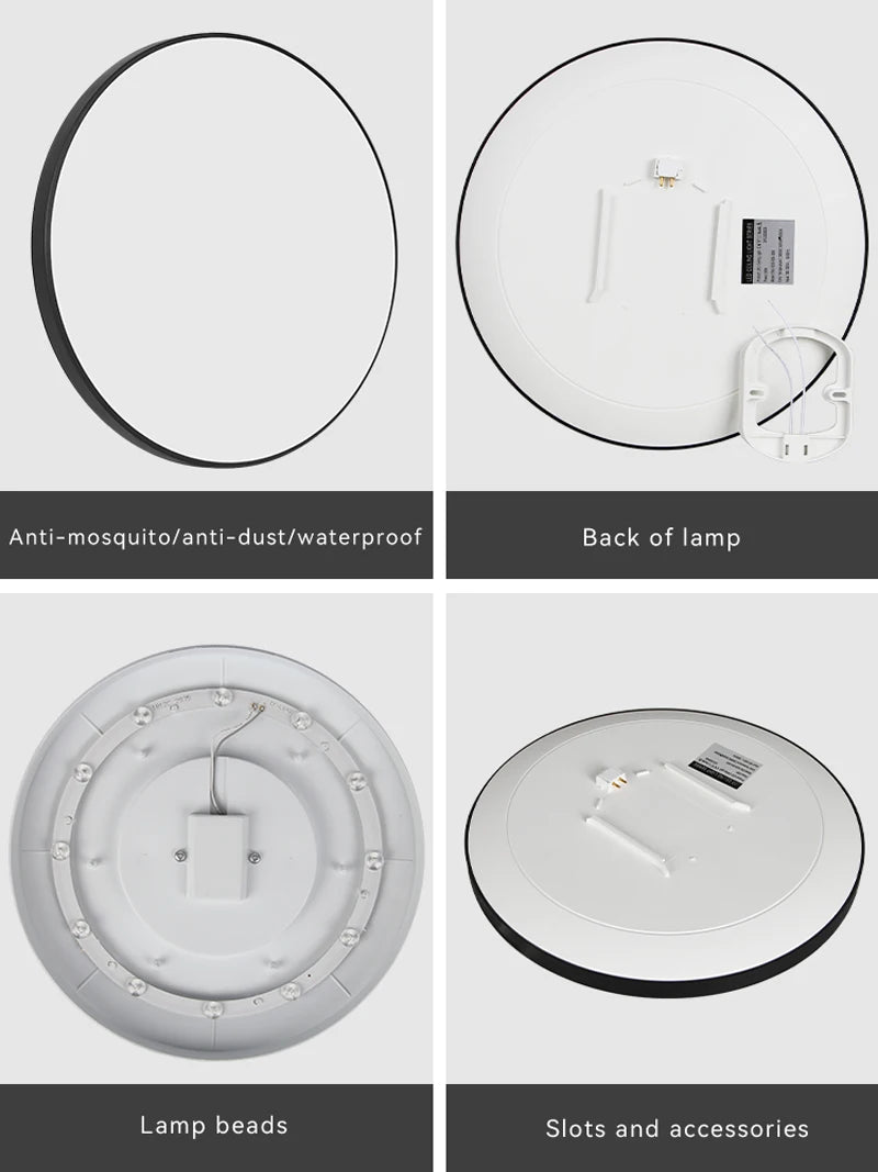 220V Led Ceiling Light Golden Bedroom Indoor Kitchen Lighting for Home Decor Dustproof Bathroom Led Lamp Golden Ceiling Lamps