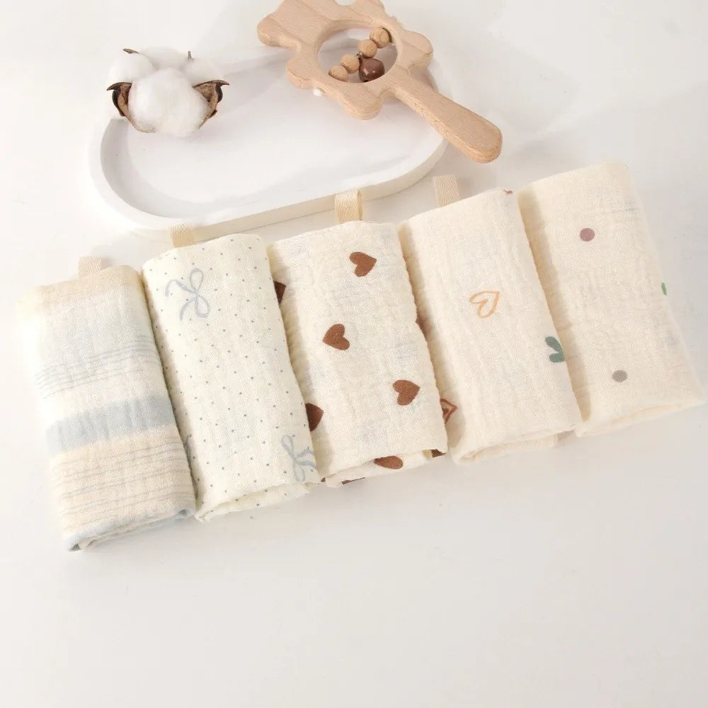 4-Layer Pure Cotton Portable Washcloth for Newborns - Soft Absorbent Square Gauze Towels for Burping High Quality