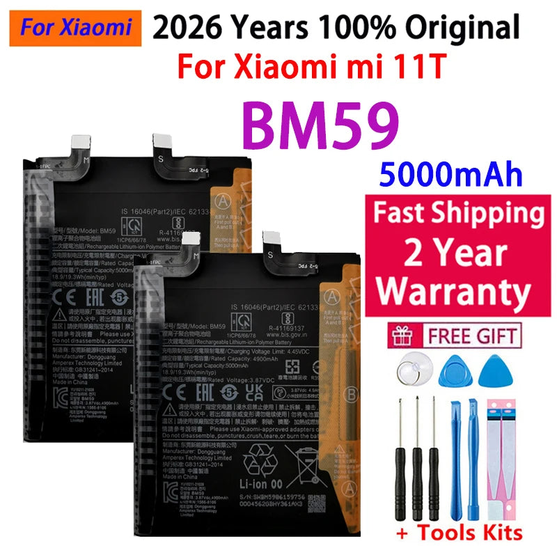 2026 Years 100% Original Battery BM59 For Xiaomi 11T Mi 11T, BM58 For Xiaomi Mi 11T Pro Mi Mix 4 Mix4 Batteries Fast Shipping