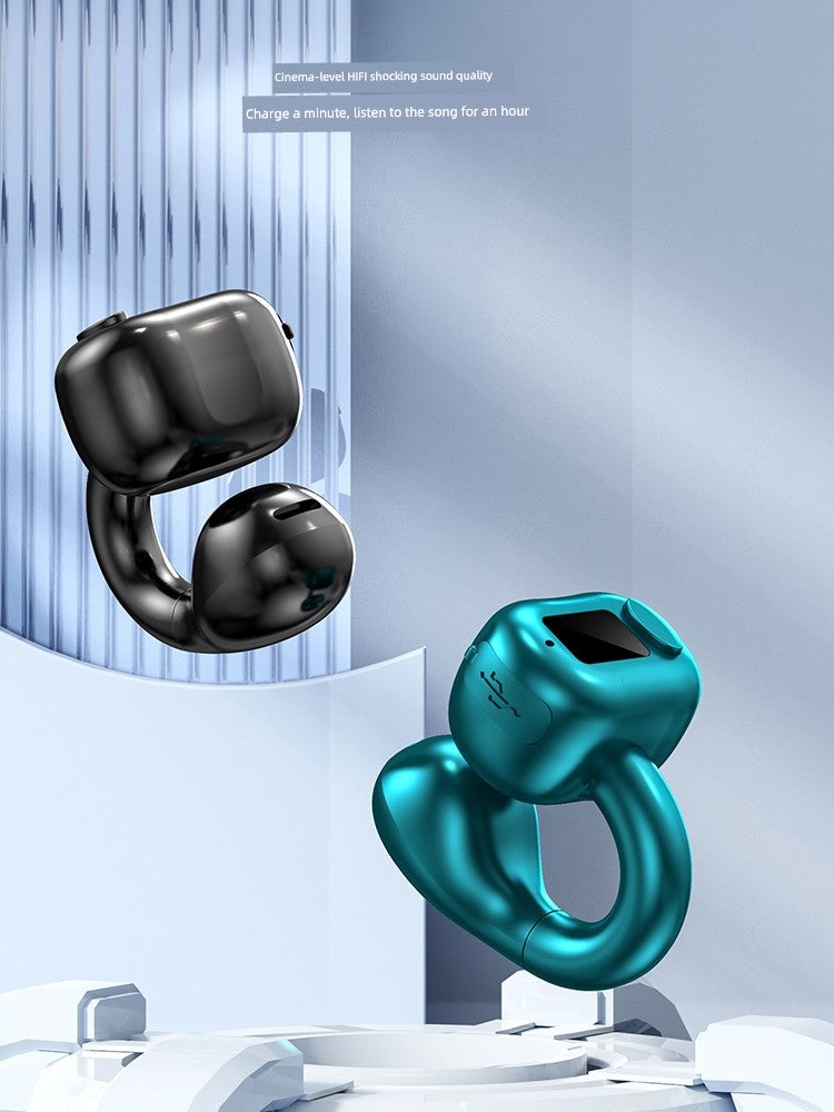 Non-Entry Ear Clip Bluetooth Headset Mini Running Painless Driving Rider Take-out Sports Single and Double Ear Hanging Long Standby