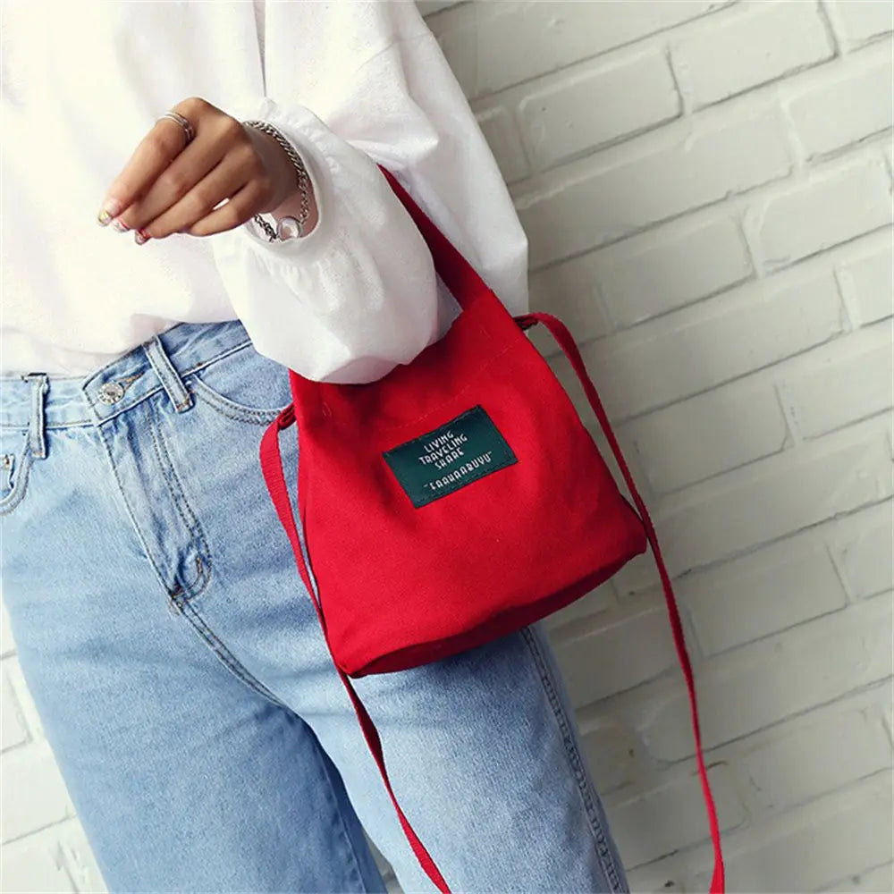 Women Shoulder Bags Letter Handbags Casual Buckle Tote Canvas Crossbody Bag Cute Shopping Bag For Ladies