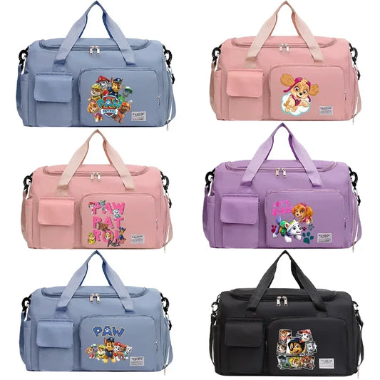 Paw Patrol Gym Bag Large Capacity Cute Cartoon Chase Skye Sports Tote Shoulder Bags Shoes Clothes Trip Excursion Packet Gifts
