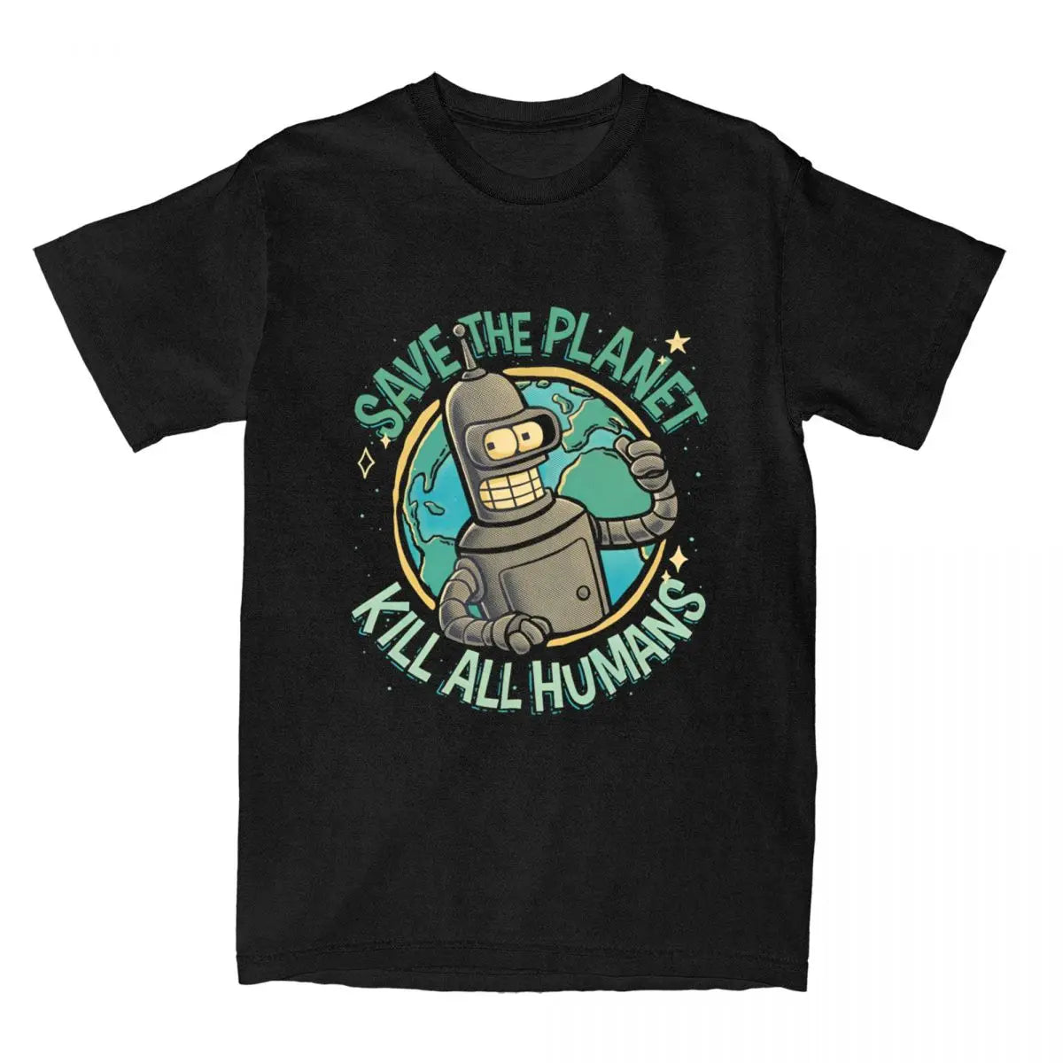 Men Women's Futuramas Comics T Shirts 100% Cotton Tops Novelty Short Sleeve Crewneck Tees 4XL 5XL 6XL T-Shirt