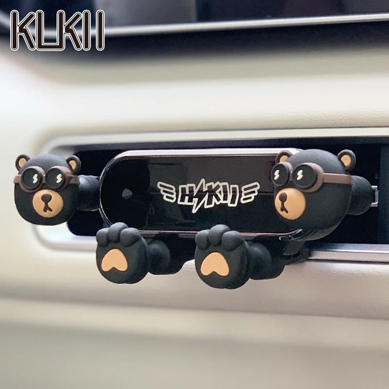 Cartoon car phone holder vent mount strong gravity clip cell air conditioner outlet stand mobile assecories support rack bracket