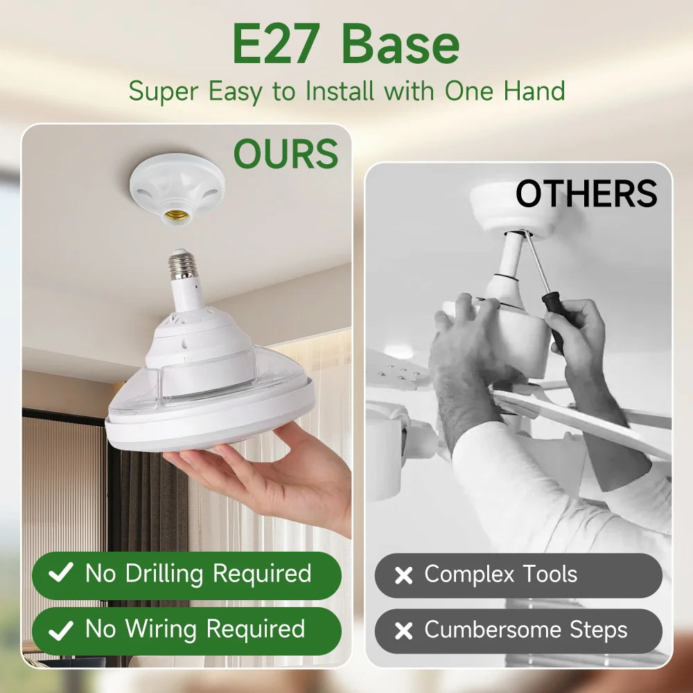 Ceiling Fan Light Suitable For E27 Base Bedroom Fan Lamp With Remote Control Fan Chandelier for Living Room Decor Fan Light