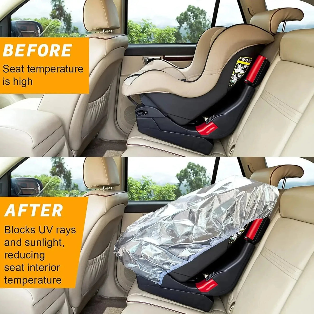 Baby Car Seat Sunshade Cover with that Can be Used on Both Sides UV Protection, Heat Insulation, and Dust Shielding