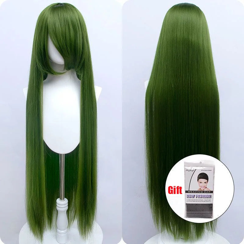 Snoya 100cm synthetic long straight cosplay wig with bangs Heat Resistant hair Anime pink blonde red purple women wig