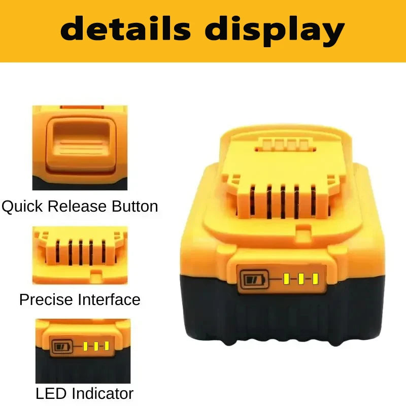 For DeWalt 20V 6Ah 8Ah 12Ah MAX Li-ion Battery for DeWalt for Flexvolt Tool Batteries Replacement Battery