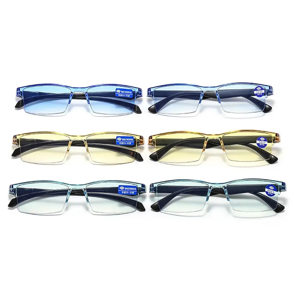 Anti Blue Ray Reading Glasses Smart Automatic Zoom Reading Glasses Autofocus Power Half-Rim Near Far Computer Glasses