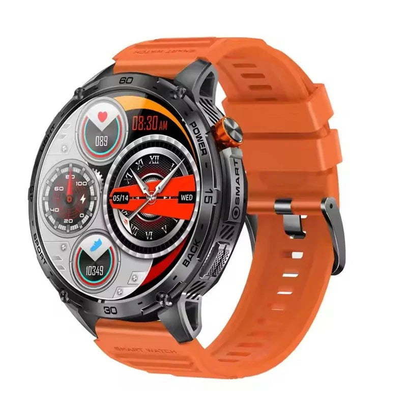 K69 Smart Watch 1.75inch Amoled Screen LED Flashlight Men Bluetooth Call Sports Fitness Tracker Health Monitor Smartwatch