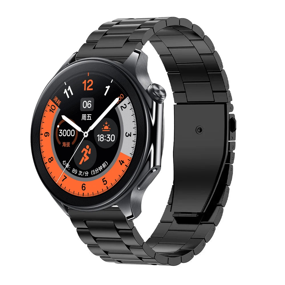 22mm Stianless Steel Watchband For OnePlus Watch 3 2R 2 Folding Buckle Strap For OPPO Watch X X2 OPPO Watch 4 Pro Metal Bracelet