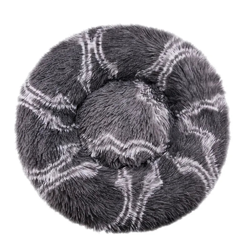 Round Winter Warm Plush Pet Bed - Washable Dog Cat Basket for Small Medium Large Pets Sofa Cushion