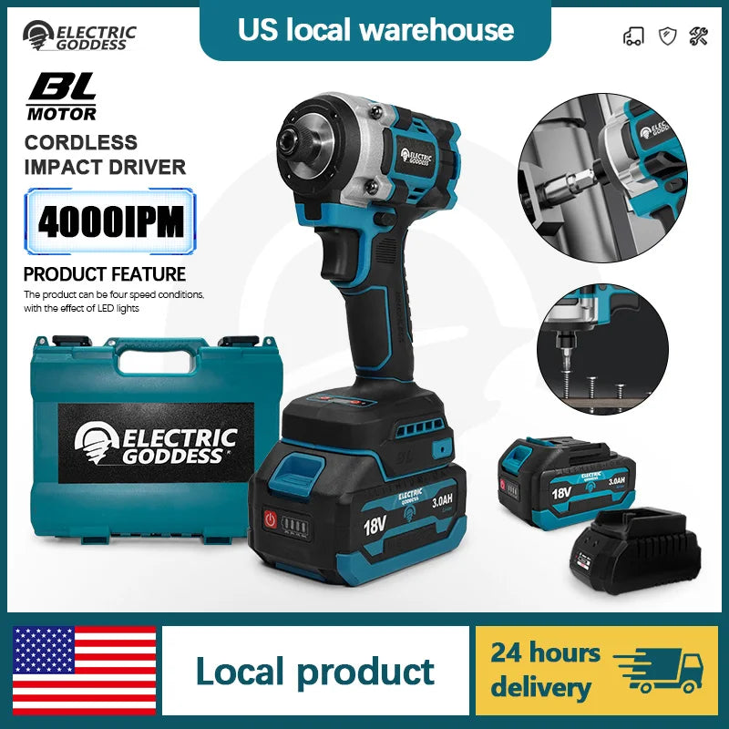 230NM Brushless Electric Screwdriver Multi-function Lithium Drill Cordless Driver Battery Set For Makita 18V Battery Pin