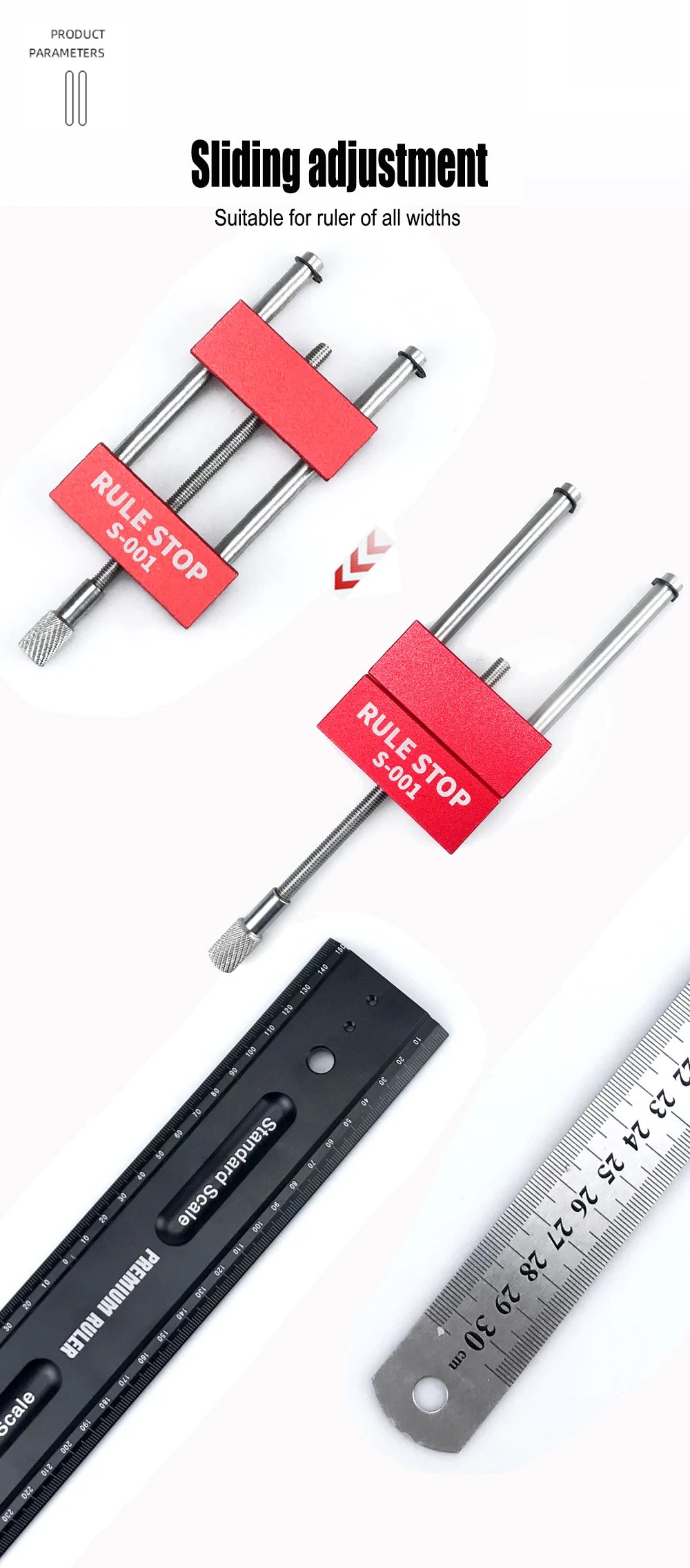 Convenient Rule Stop Woodworking Tools Steel Ruler Positioning Block Carpenter Scriber Gauge Marking Tool