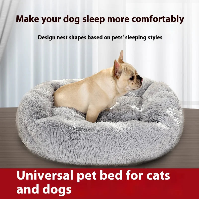 Square plush pet bed, provides warmth in winter, suitable for cats and dogs, can be used as a mattress, pet supplies