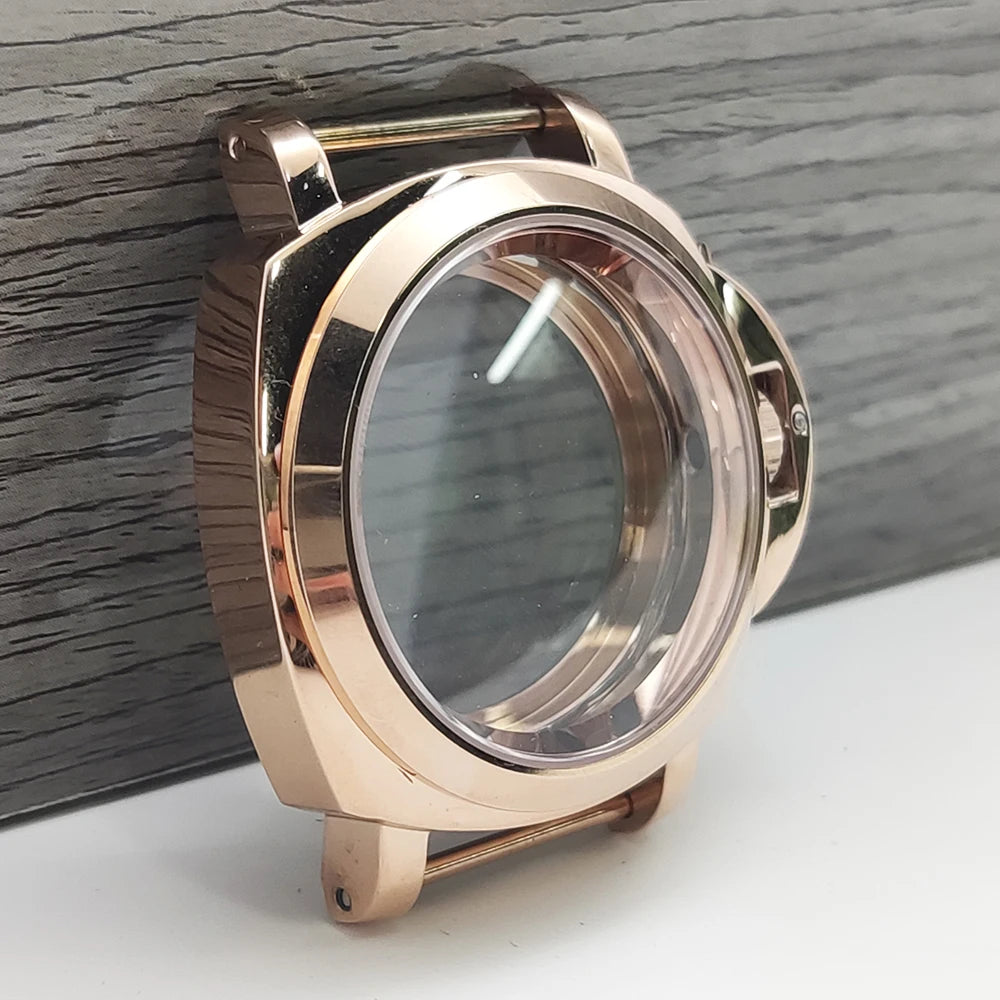 40mm No logo Safety Lock Watch Case Crown Protecting Device With Lever For Seiko Panerai Luminor NH35 Automatic Movement ModPart