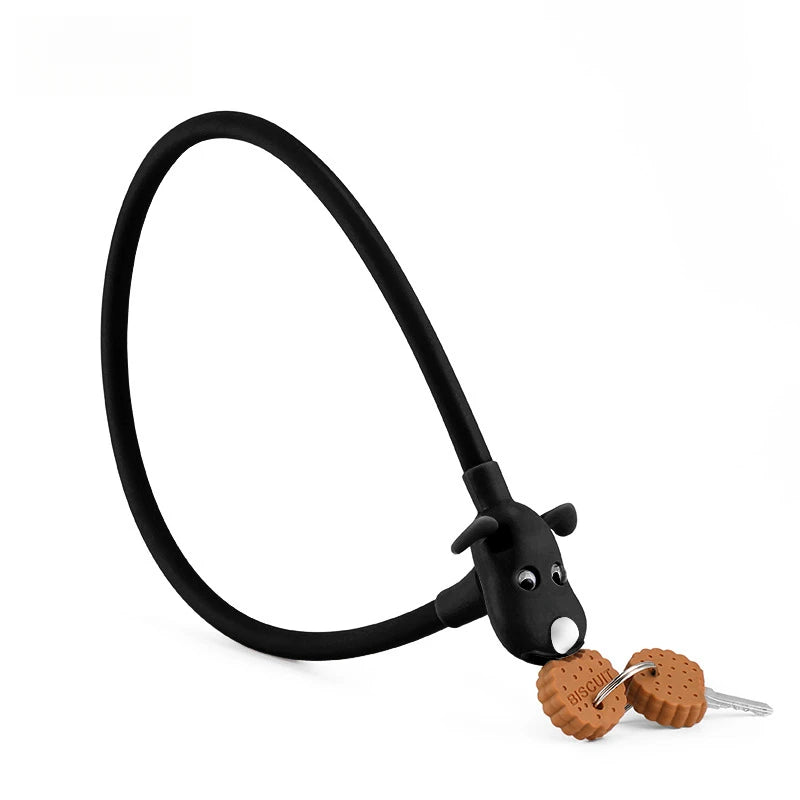 Bike Lock Creative Puppy Children's Bike Anti-theft Cute Cartoon Ring Portable Key Lock Cycling Gear Road Bike Riding Equipment