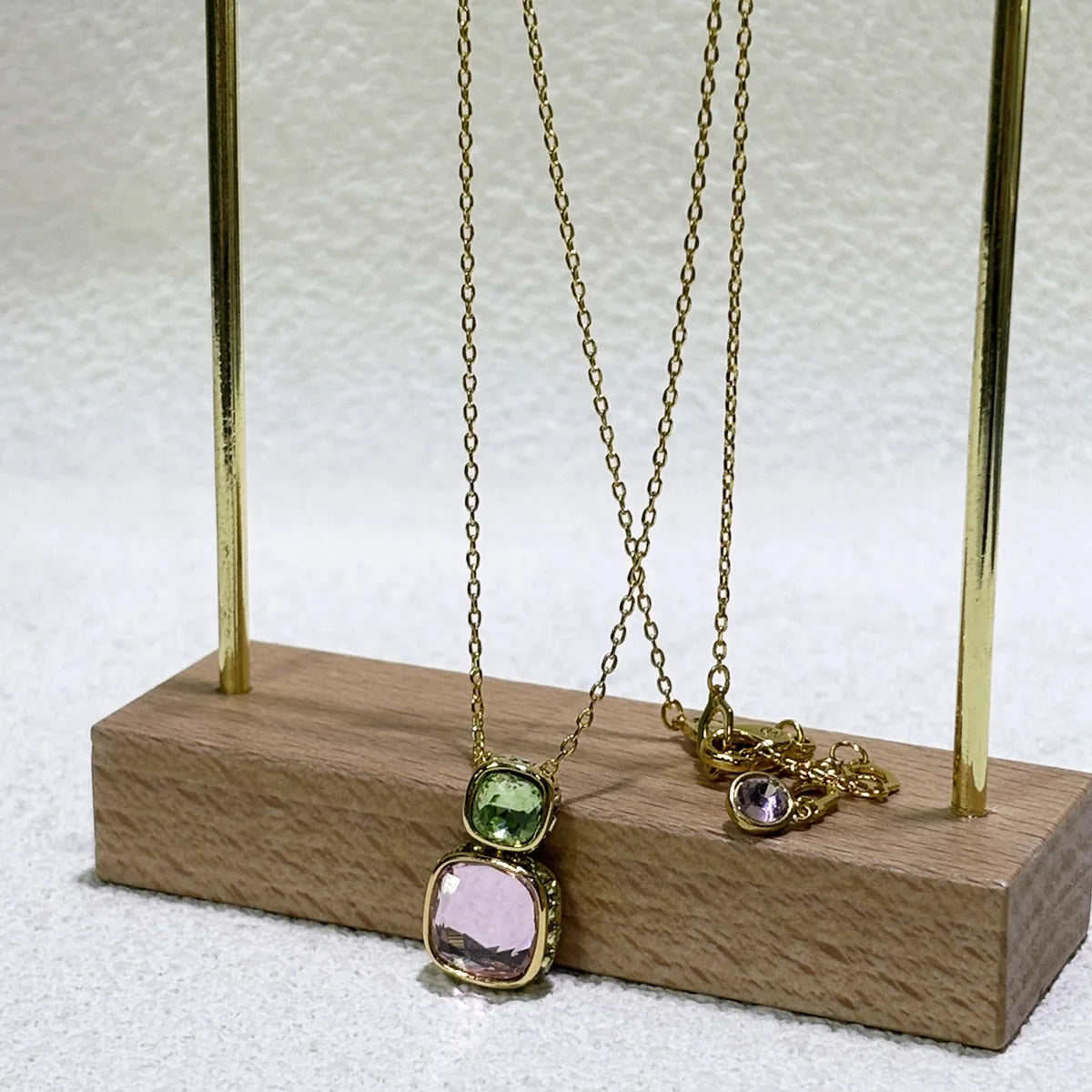 Original 2025 Candy Earrings Necklace Bracelet Fine Jewelry Set Women Geometric Cube Candy Double-Sided Crystal Jewelry