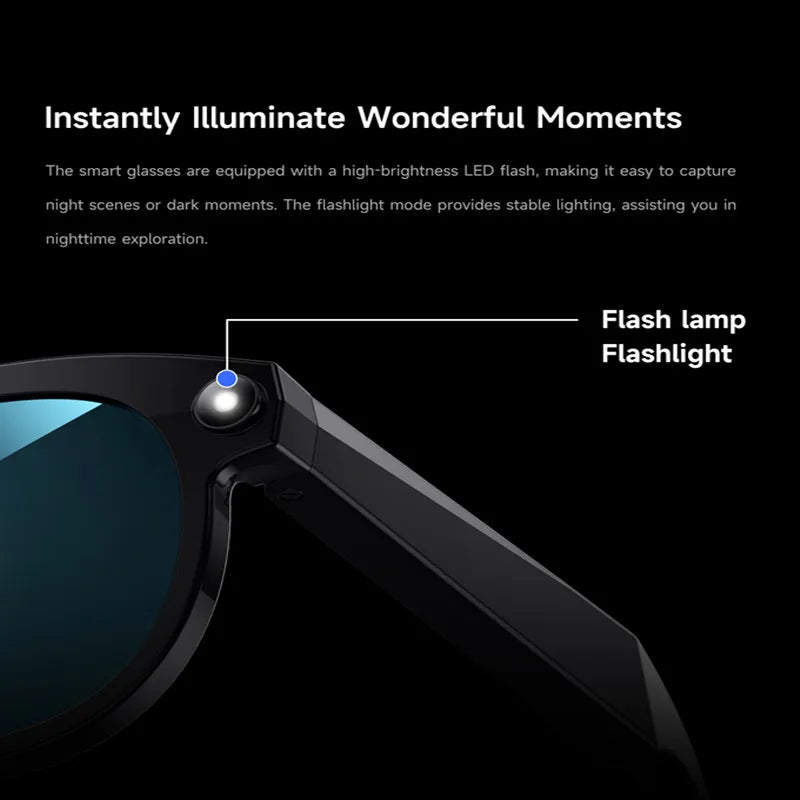 Xiaomi  6K HD AI Smart Intelligent Camera Glasses Shooting Translation Bluetooth Call LED Intelligent Recognition Sunglasses
