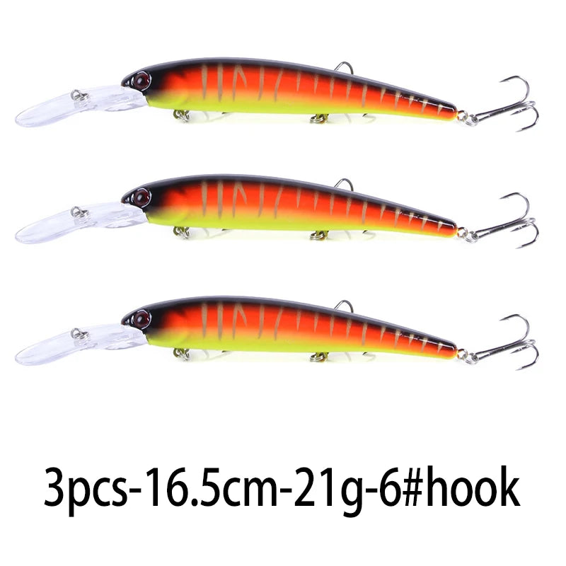 1pcs 16cm 20g Deep Diving Large Minnow Wobbler Lure Artificial Hard Bait Crankbait Bass Pike Perch Walleye Fishing Tackle