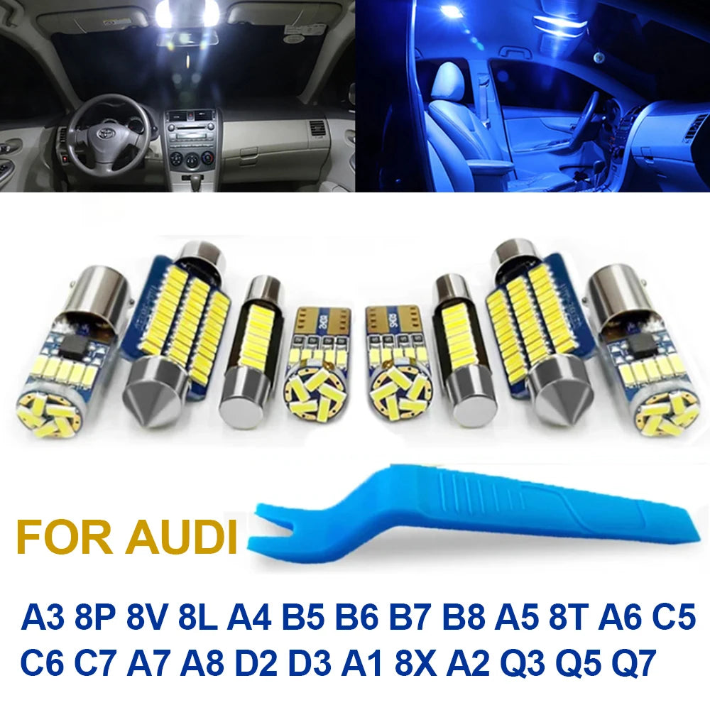Car Interior Light LED Canbus For Audi A4 A2 A1 A3 A5 A7 A8 A6 8P 8V 8L 8T C5 C6 C7 D2 D3 8X Q3 Q5 Q7 B5 B6 B7 B8 signal Lamp