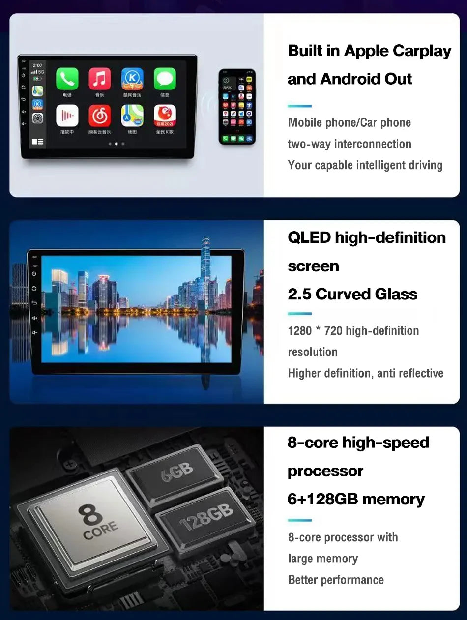 2din Android 15 Car Radio For Chevrolet AVEO T250 2006-2012 Carplay Android Auto Multimedia Stereo Player GPS Navi DSP HD Audio