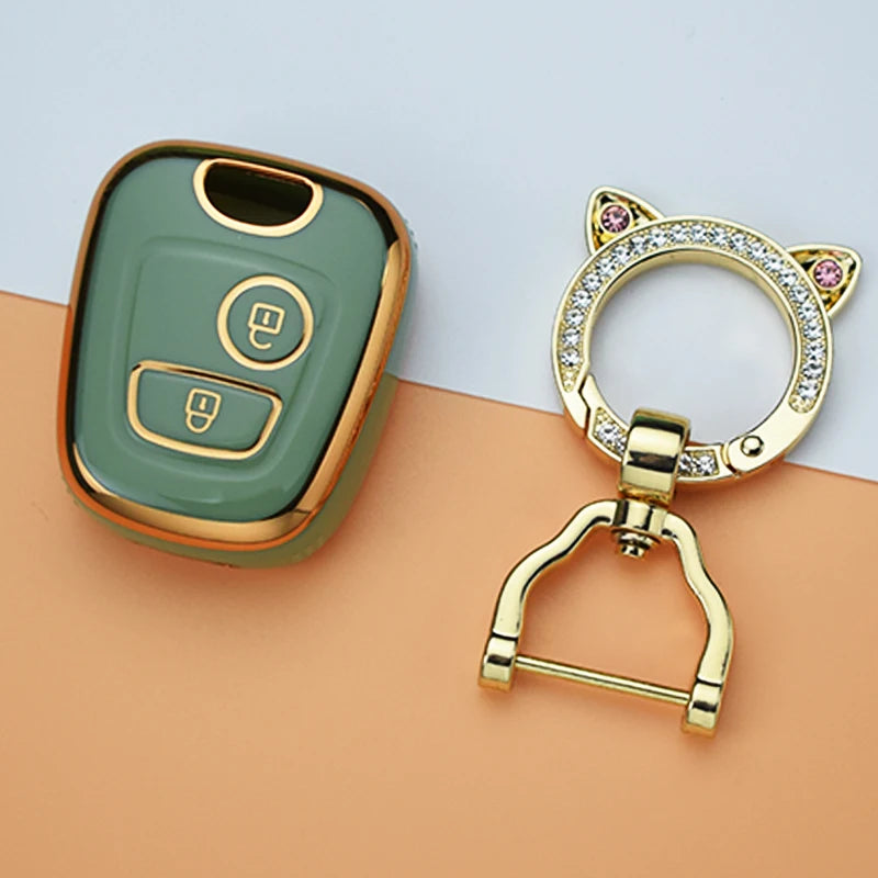 For Peugeot 107 206 207 307 For Citroen C1 C2 C3 C4 Picasso For Toyota Aygo TPU Car Remote Key Case Cover Shell Fob Keychain