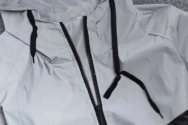New Night Men Patchwork Reflective Jacket Hip Hop Party Dancer Casual Waterproof Windbreaker Men Coat Trend Brand