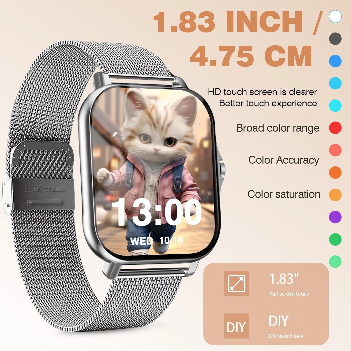 Smart watch, message display, multi-sport mode, step counting/sports tracking, multi-function sports watch