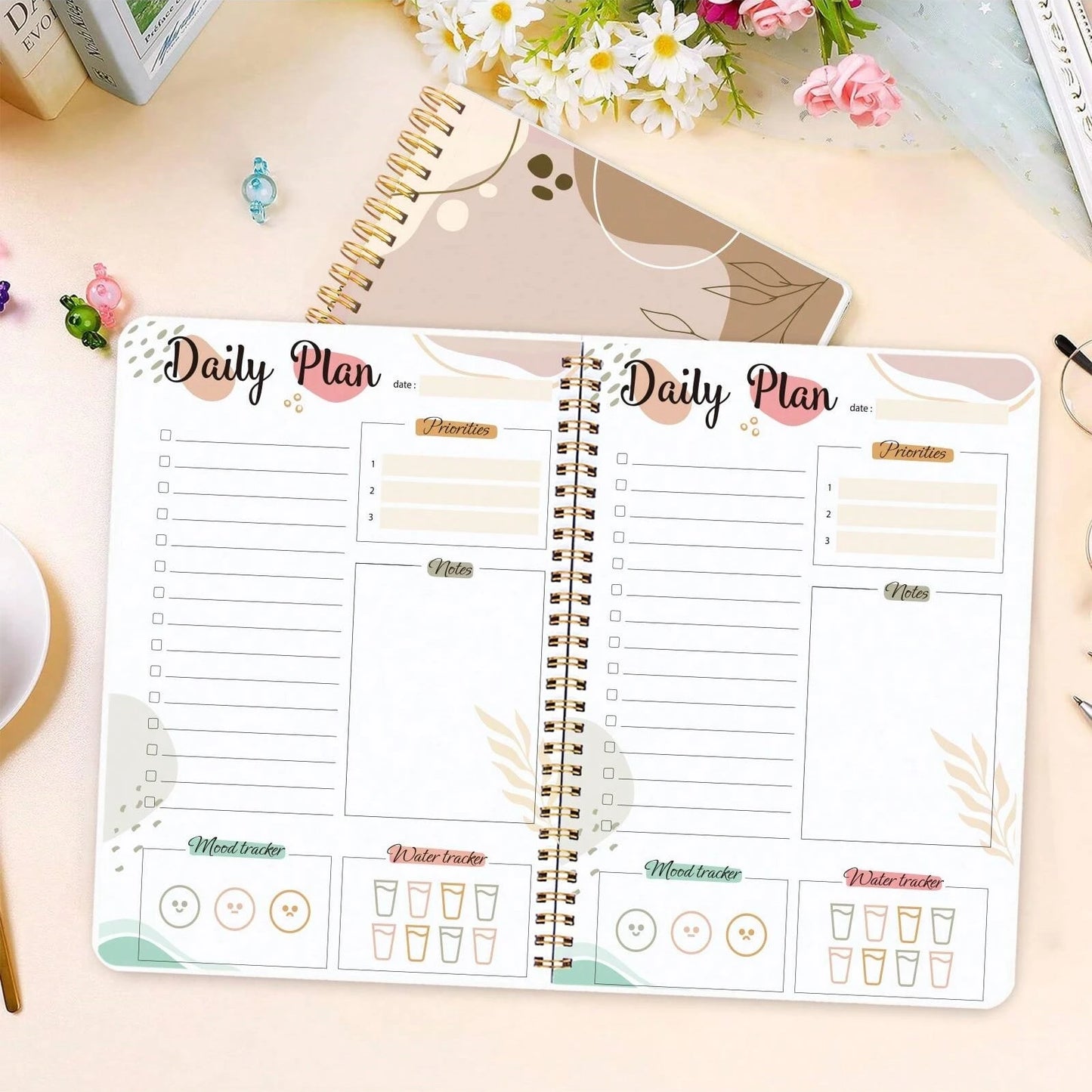 Daily Planner Notebook - Undated To Do List Task with Priorities,Mood Tracker,Notes,Suitable for Office, Home and School