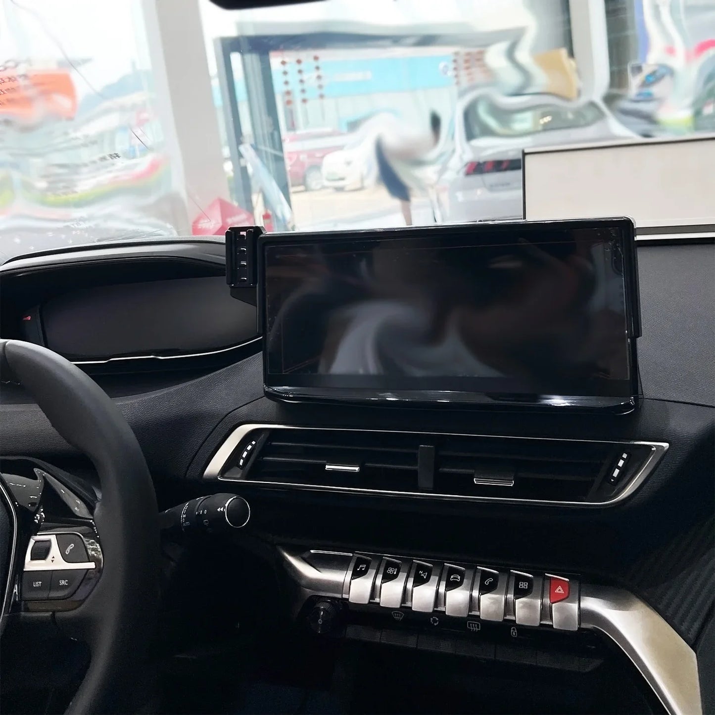 Car Phone Holder 10-Inch Screen Fixed Base For Peugeot 4008 5008 2021-2023 Wireless Charging Support Car Mobile Phone Mounts