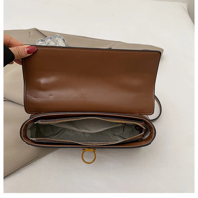 2025 New Classic Style Solid PU Square Shoulder & Crossbody Bags High Quality Sense of Luxury Simple Commute Handbags for Women