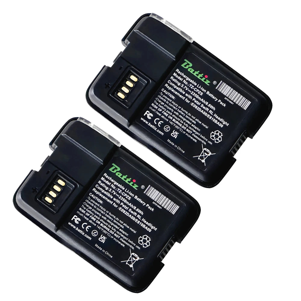 Li-Ion Rechargeable Battery Compatible With Petzl Swift RL Headlamps 2350mah