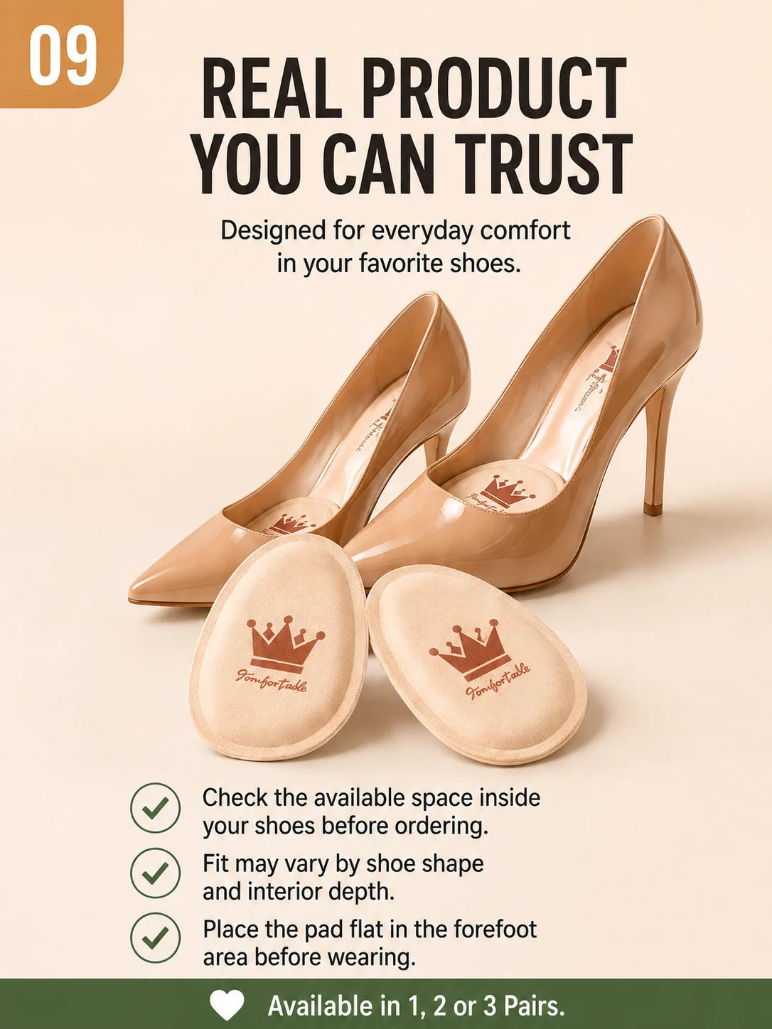 Women Forefoot Pad Pain Relief Insert Half Insoles High Heel Shoes Non-slip Cushion Shoe Breathable Sweat Absorbing Foot Pads