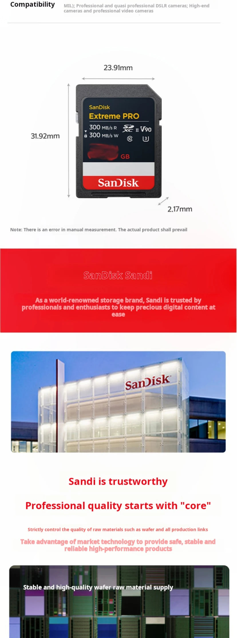 SanDisk 128GB SD Memory Card, V90 8K U3 C10, High-Speed Camera Memory Card, Read Speed 300MB/s, IP68, Cinema-Grade Shooting