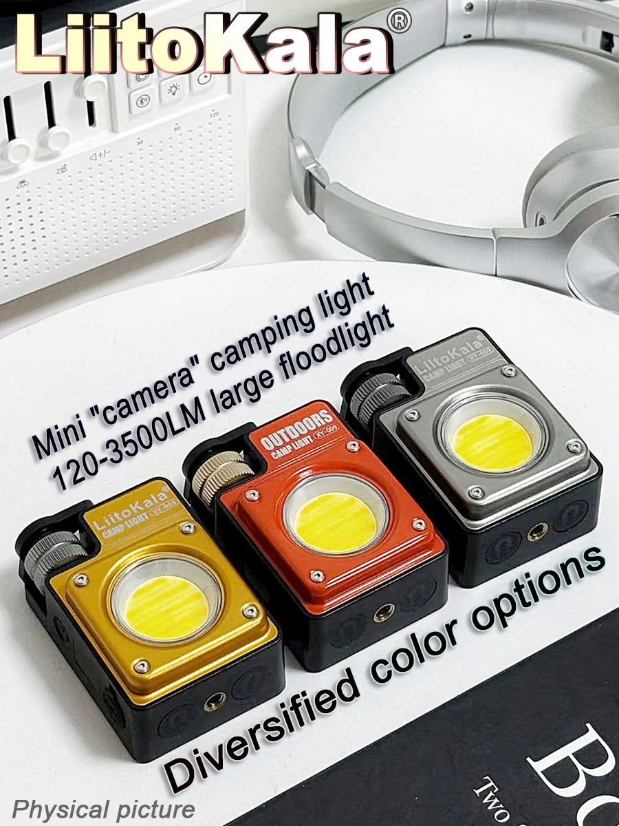 LiitoKala multifunctional mini "camera" light 3500LM large floodlight, suitable for hiking, outdoor activities, work, and picnic