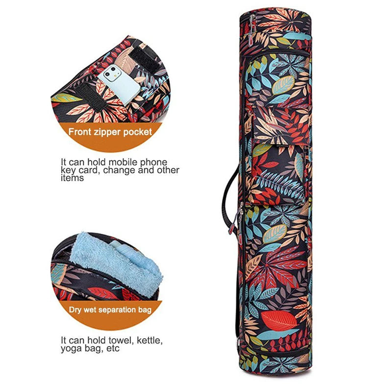 Printed Yoga Mat Bag For Men Women Sports Pilates Backpack Fitness Dance Gym Mat Cover