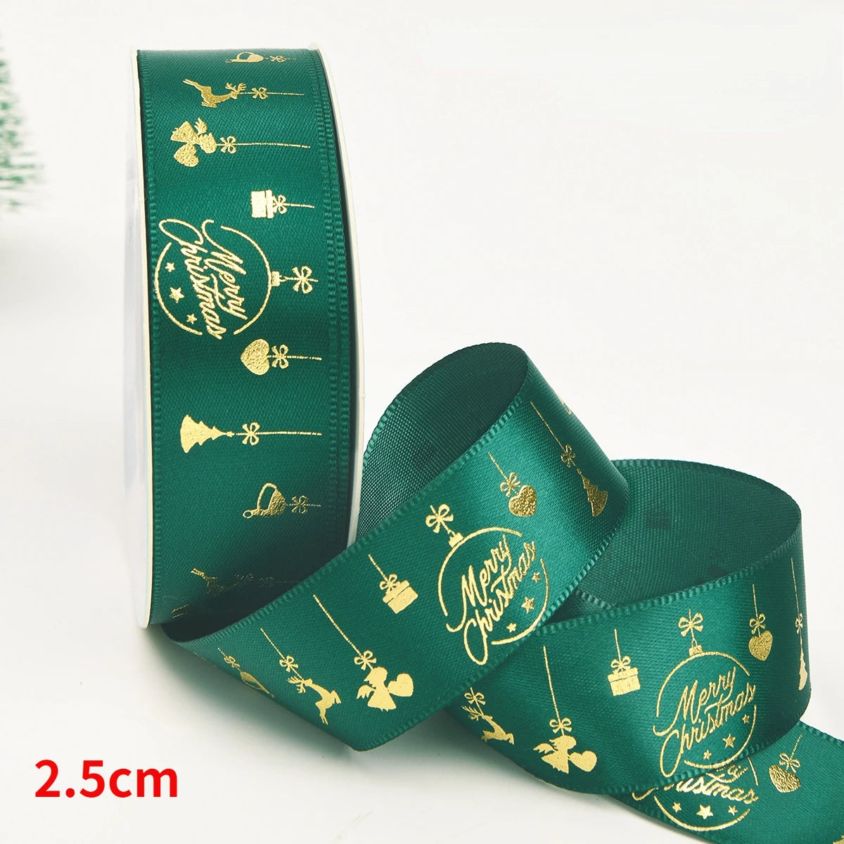 5yards Christmas Ribbon Printed Christmas Polyester Ribbon For Handmade Design Christma Decoration DIY Cake Bouquet Gift Packing