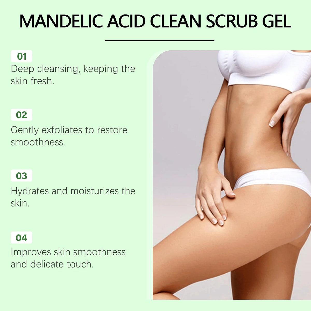 Mandelic Acid Body Exfoliating Gel Gentle Exfoliation Lasting Moisture Cleaning Remove Dead Skins Smooth Skin Cleans Scrub Gels