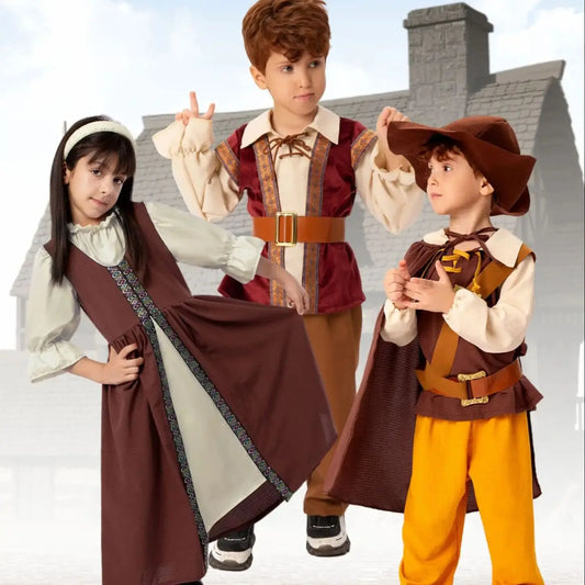 Halloween Costumes Children's Performance Costumes Bat Capes Pleated Witch Hats