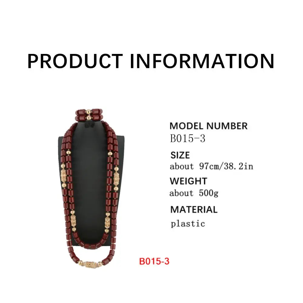 High Quality 2 Layers Artificial Coral Bead African Wedding Jewelry Set Women Necklace Nigeria Bride Party Gift