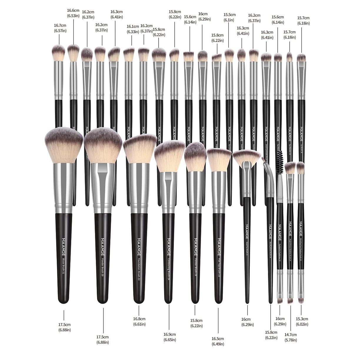 Professional Makeup Brush Set 30pcs Foundation Concealers Eye Shadows Powder Blush Blending Brushes Beauty Tools with Bag Kit