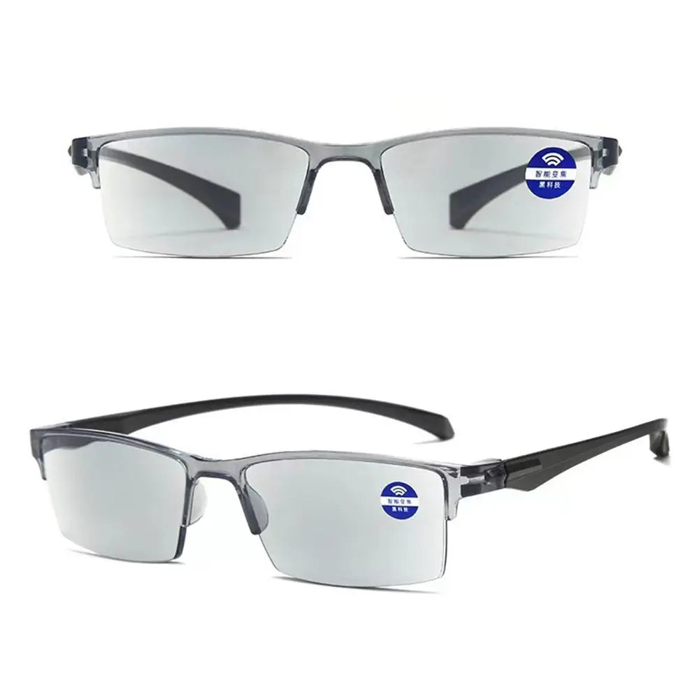 Smart Automatic Zoom Reading Glasses Anti Blue Ray Reading Glasses Autofocus Power Half-Rim Near Far Computer Glasses Elegant
