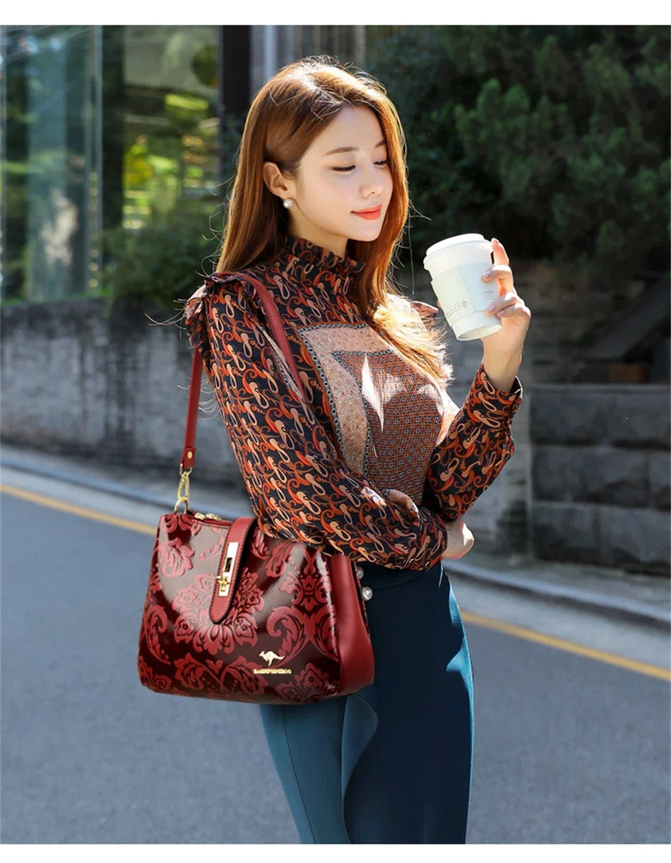 3 Layers Women 2024 Luxury Handbags Women Bags Designer Casual Shoulder Bags High Quality Leather Crossbody Bags for Female