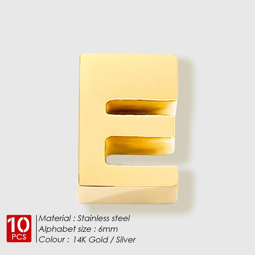 EManco 10PCS Minimalist Style Stainless Steel 26-Letter Pendant for Custom Name Jewelry Commute Social Casual Fashion Accessory