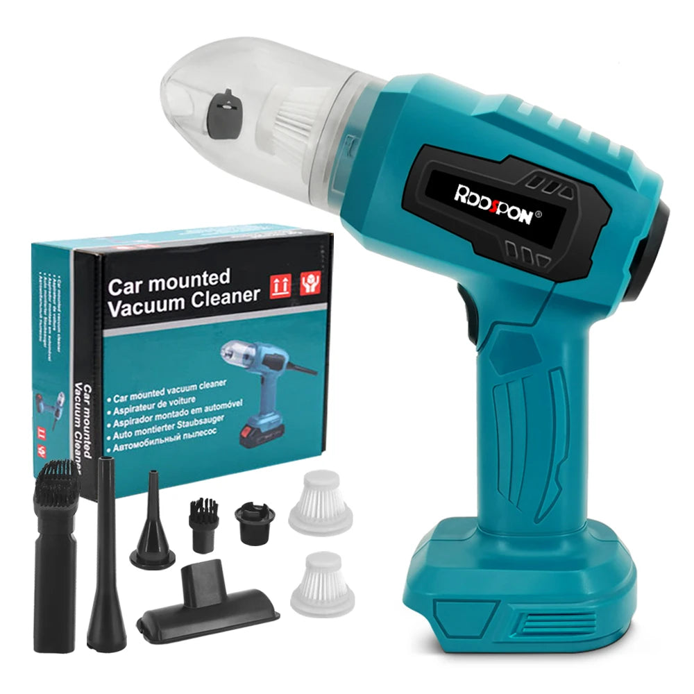 Cordless Car Vacuum Cleaner Rechargeable Auto Vacuum Cleaner Handheld Home Carpet Pets Hair Blowing Tools for Makita 18V Battery