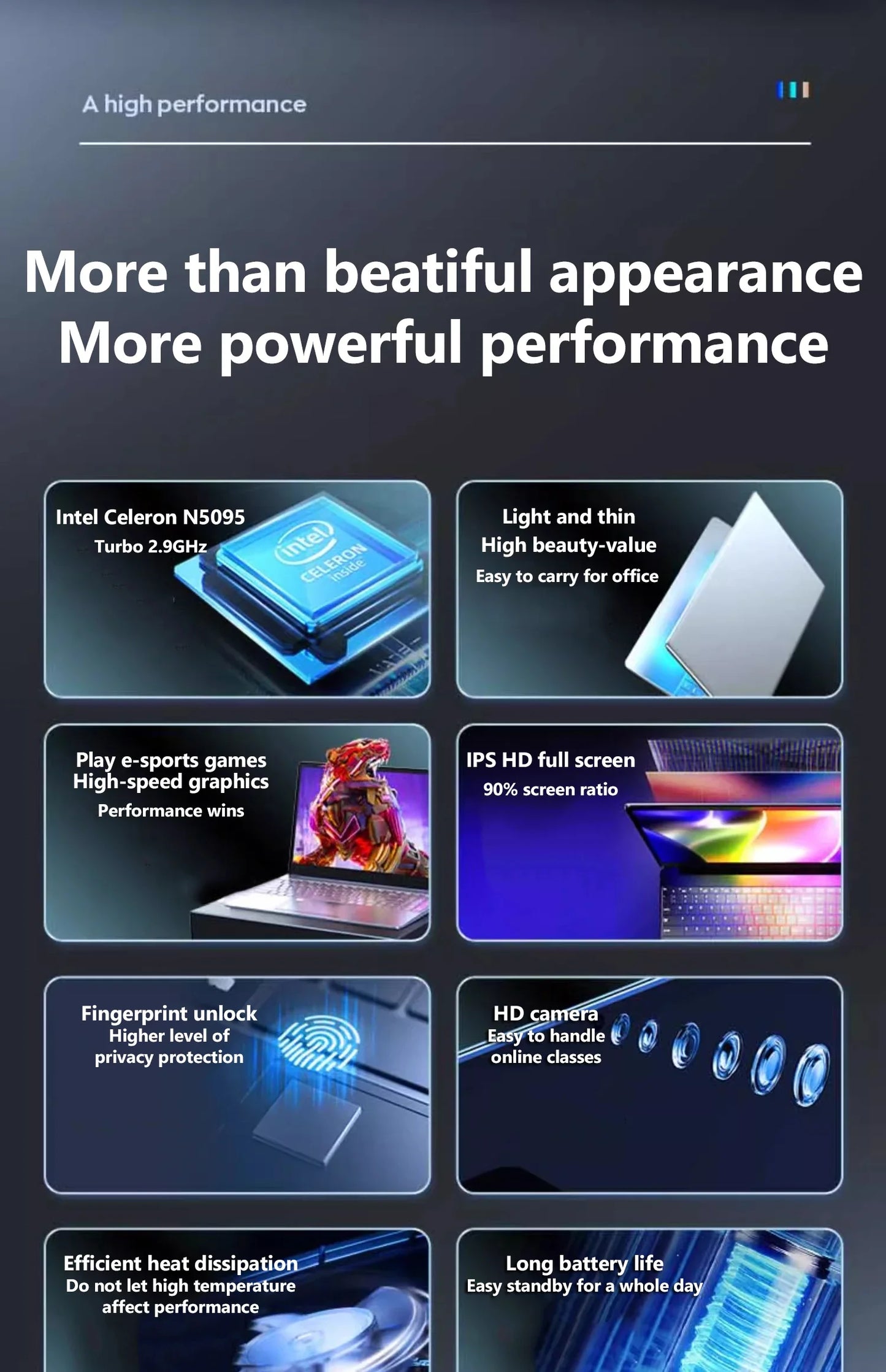 AKPAD Windows 10 11 Ram 16GB Rom 256GB 512GB 1TB 2TB SSD Ultrabook Computer 2.4G/5.0G Wifi Bluetooth Intel N5095 Cheap Laptop