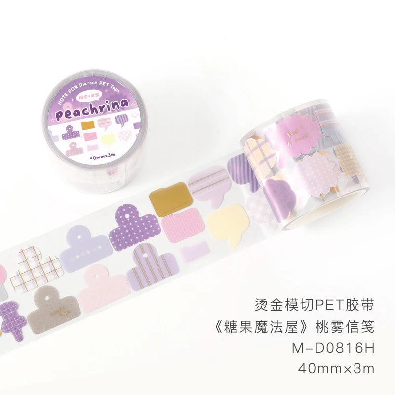 40mm * 300cm Kawaii Ins Basic Geometric Pattern Die Cutting Stickers Creative Handbook Decoration DIY Diary Scrapbook Supplies