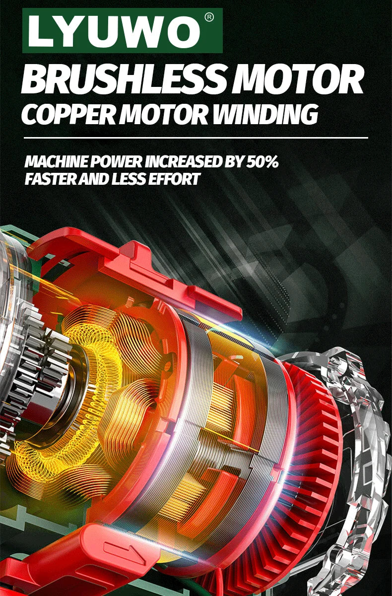 LYUWO Brushless Cordless Electric Screwdriver Kit with Fast-Charging Battery,LED Work Light&Ergonomic Grip(Drill/Driver 2-in-1)