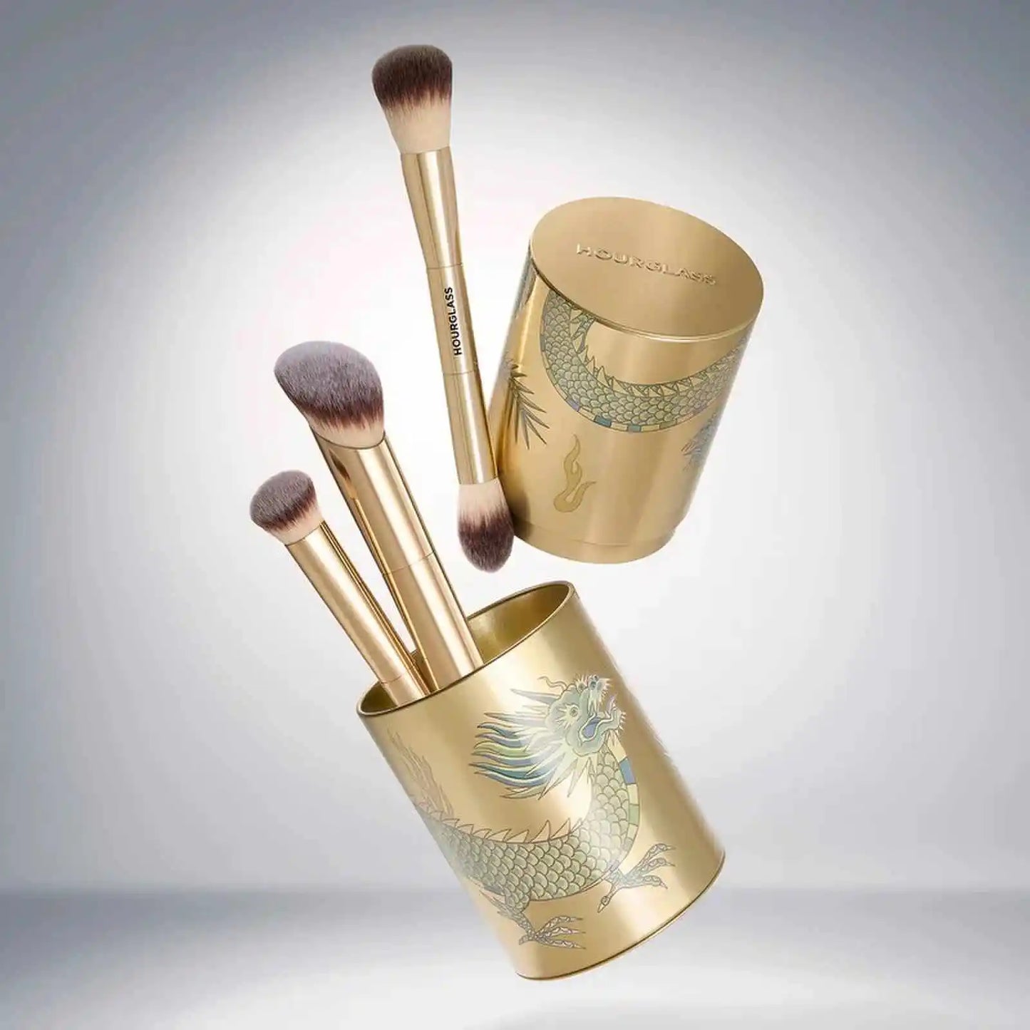 Hourglass Makeup Brush - 3piece Foundation Brush Loose Powder Brush Concealer Brush New Design + Brush Cartridge